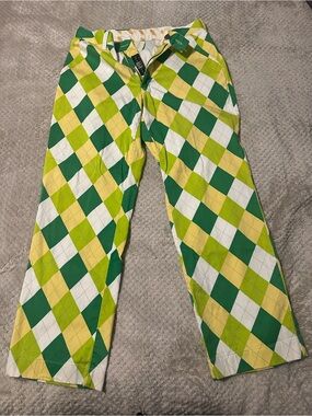 Loudmouth Green, Yellow & White Argyle Golf Pants